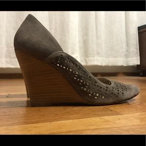 Grey suede wedges